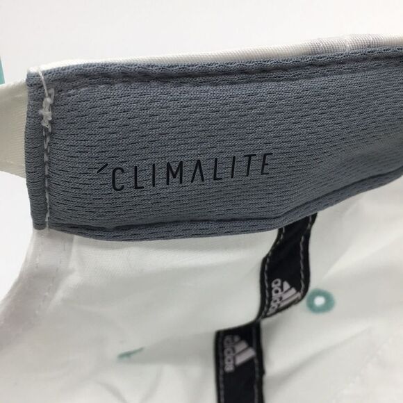 Adidas White/Teal Velcro Back Climalite lightweight Running Hat - Picture 12 of 14
